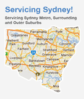 Service area map for Sydney